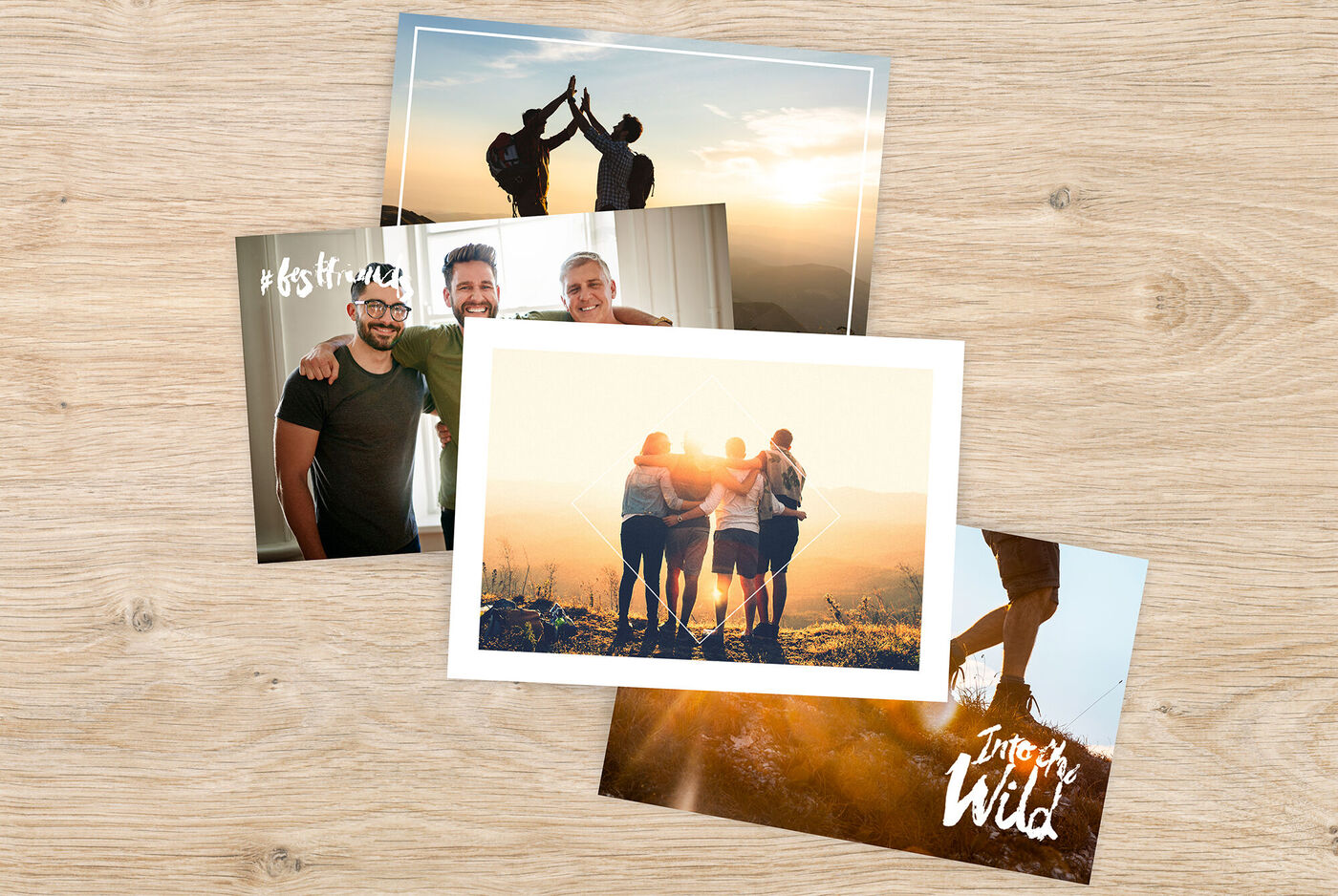 A group of friends enjoying nature at sunset. They stand together, sharing wonderful moments. The image shows joy and togetherness.