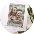 A loving photo book with a person holding a flower and a child. It radiates joy and creativity.